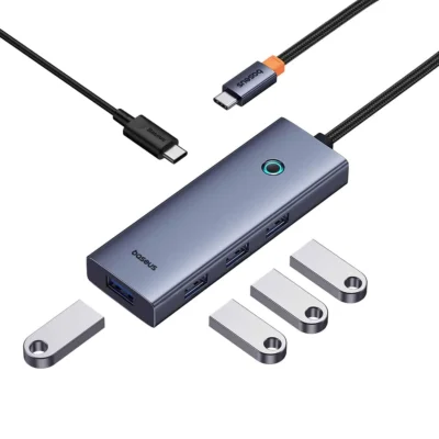 Baseus UltraJoy Series 5-Port HUB Docking Station Space Grey (Type-C to HDMI4K@30Hz*1+USB 3.0*3+PD*1