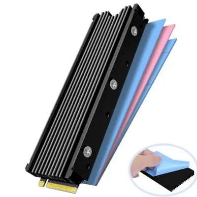 JEYI Cool Warship Pro NVMe M.2 2280 Aluminum Heatsink with Thermal Conductivity Silicon Wafer Cooling (Supports PS5 & PC) - Black