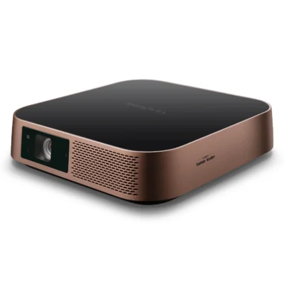 ViewSonic M2 1080p Portable Projector with 1200 LED Lumens, H/V Keystone, Auto Focus, Harman Kardon Bluetooth Speakers, HDMI, USB C, Stream Netflix with Dongle
