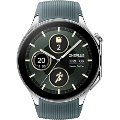 OnePlus Watch 2 46mm 100-Hour Battery, Health & Fitness Tracking - Radiant Steel