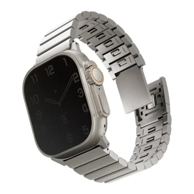 UNIQ Strova Mag Self Adjustable Steel Link Strap Band 49/45/44/42mm – Titanium Silver