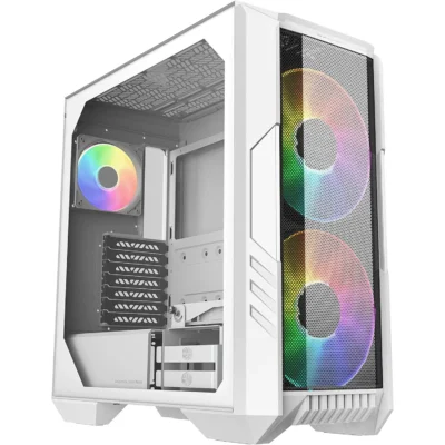 Cooler Master HAF 500 High Airflow ATX Mid-Tower PC Case - White