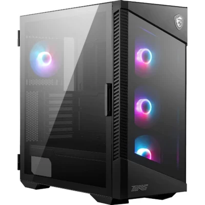 MSI MPG Velox 100R Mid-Tower Gaming PC Case - Tempered Glass Side Panel