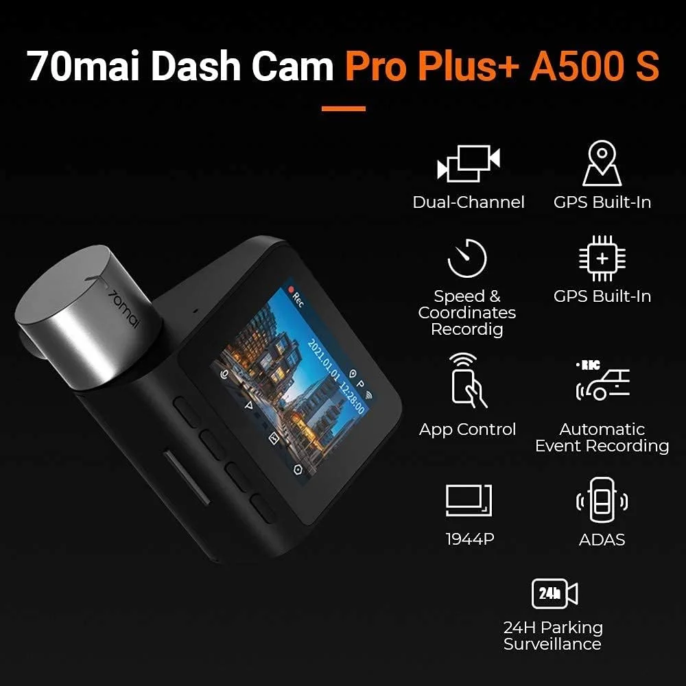 70mai Dash Cam Pro Plus Rear Cam Set A500S-1 - Pakistan