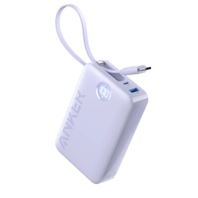 Anker 335 20000mAh Powerbank 22.5W Built In USB C Cable - Purple