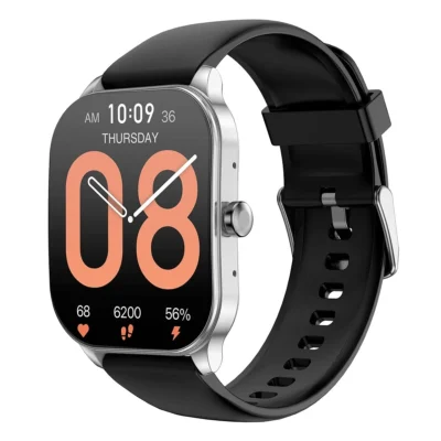 Amazfit Pop 3S Smart Watch with 1.96″ AMOLED Display & Upto 12 Days Battery Life - Silver