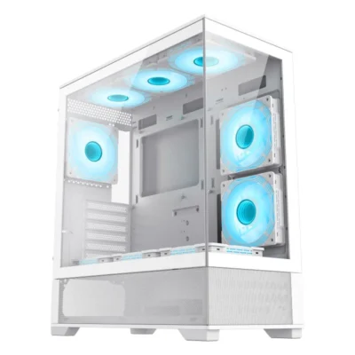 GameMax Vista AB Mid-Tower ATX Computer Case - White