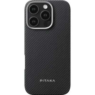 PITAKA Classic Ultra-Slim Case for iPhone 16 Pro – Black/Grey (Twill)