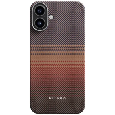 PITAKA Sunset Moonrise Tactile Woven Case for iPhone 16 Plus – Sunset