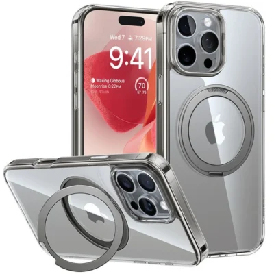 TORRAS Ostand Pro Series MagSafe Compatible Case for iPhone 16 Pro – Titanium Grey