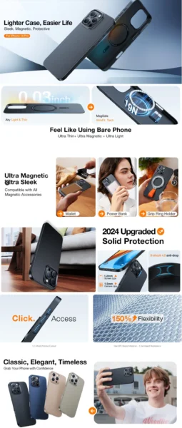 Torras Ultra SlimFit Case for iPhone 16 Pro 6