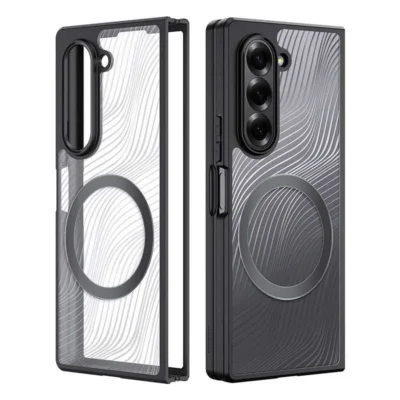 Aimo Mag Series MagSafe Compatible Phone Case for Samsung Galaxy Z Fold 6 – Transparent Black