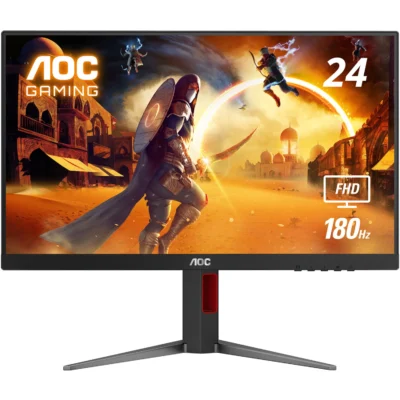 AOC 24G4 23.8" IPS Gaming Monitor 180Hz Refresh Rate,1.0ms (MPRT) Response Time, G-SYNC Compatible, HDR10, Wide Color Gamut: sRGB 126%, HDMI & Display Port Connectivity, Height Adjustable Stand
