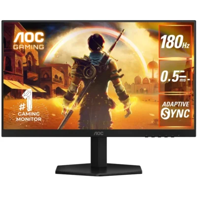 AOC 24G42E 23.8" Fast IPS Gaming Monitor FHD, 1080p, 180Hz, 0.5ms Response Time (MPRT), HDMI 2.0 x 1, DP1.4x1, Blue Light Reduction, Flicker Free, Adaptive Sync, HDR10 Compatible