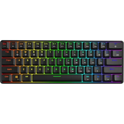 Skyloong GK61 61 Keys 60% RGB Mechanical Gaming Keyboard (Yellow Switches) - Black