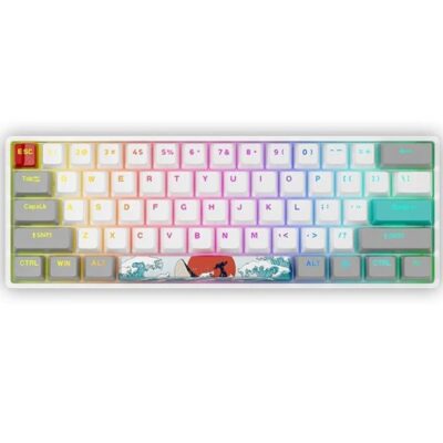 Skyloong GK61 Coral Sea Tri-mode Wireless RGB Mechanical Keyboard – (Red Switches)