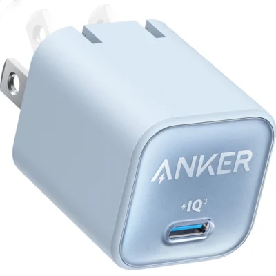 Anker USB C GaN Charger 30W, 511 Charger (Nano 3) - Misty Blue
