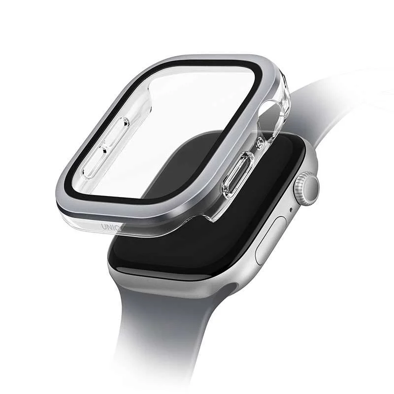 UNIQ Voute Case with Screen Protection for Apple Watch Series 10 46mm – Silver