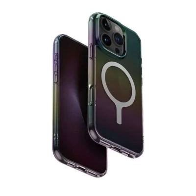 UNIQ Iridescia MagSafe Charging Compatible Phone Case for iPhone 16 Pro – Midnight Quartz