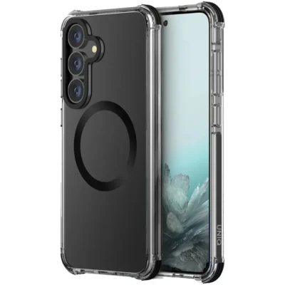 UNIQ Hybrid Combat MagSafe Compatible Phone Case for Samsung Galaxy S25 Plus – Carbon (Black)