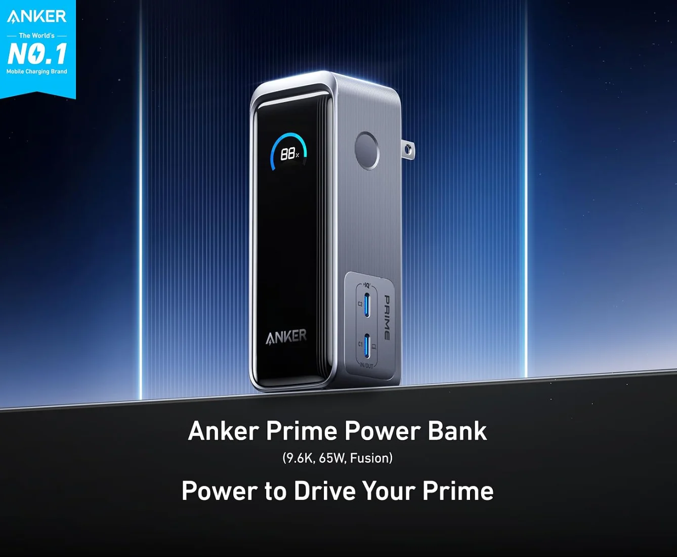 【新品未開封】Anker PrimePower Bank 9600mAh 65W Prime Power Bank 65W | Fast Laptop & Phone Charging - Anker