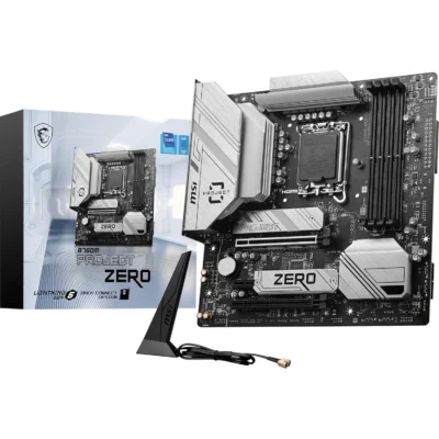 MSI B760M PROJECT ZERO Intel Motherboard, LGA 1700 Socket, DDR5, WiFi 6E