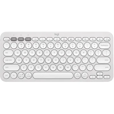 Logitech Pebble Keys 2 K380s Multi-Device Bluetooth Wireless Keyboard - Tonal White