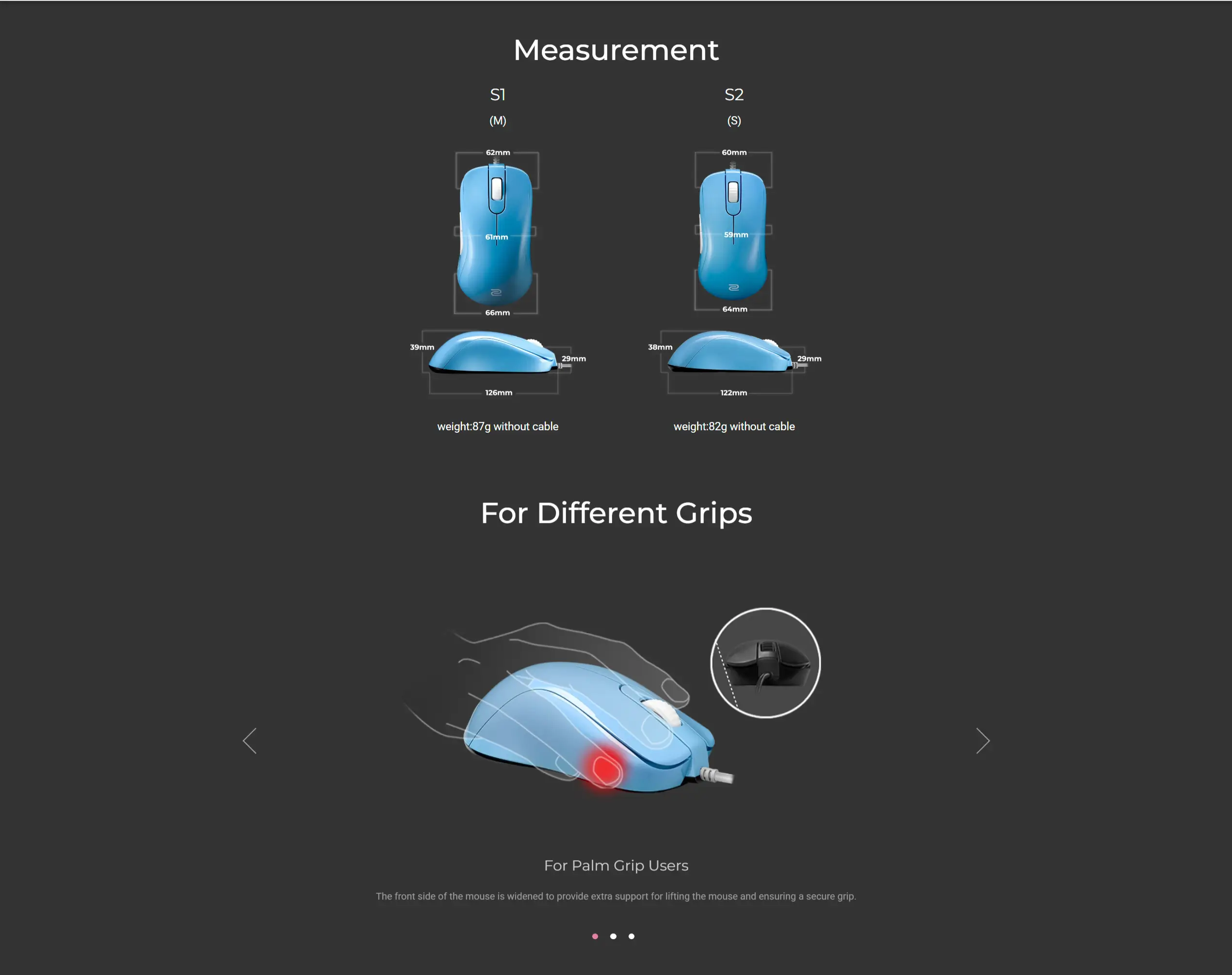 Benq zowie s2 divina e sports gaming mouse (small) blue pakistan 7