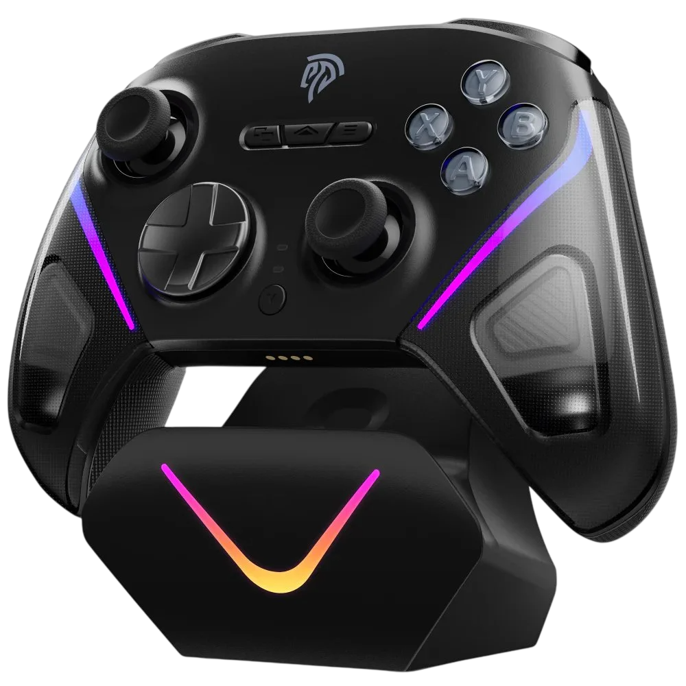 EasySMX® D10 Multiplatform Gaming Controller with TMR sticks, Trigger Lock and Charging Dock - Space Black