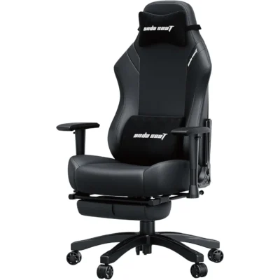 Anda Seat Luna Pro Large Gaming Chair with Footrest - Black