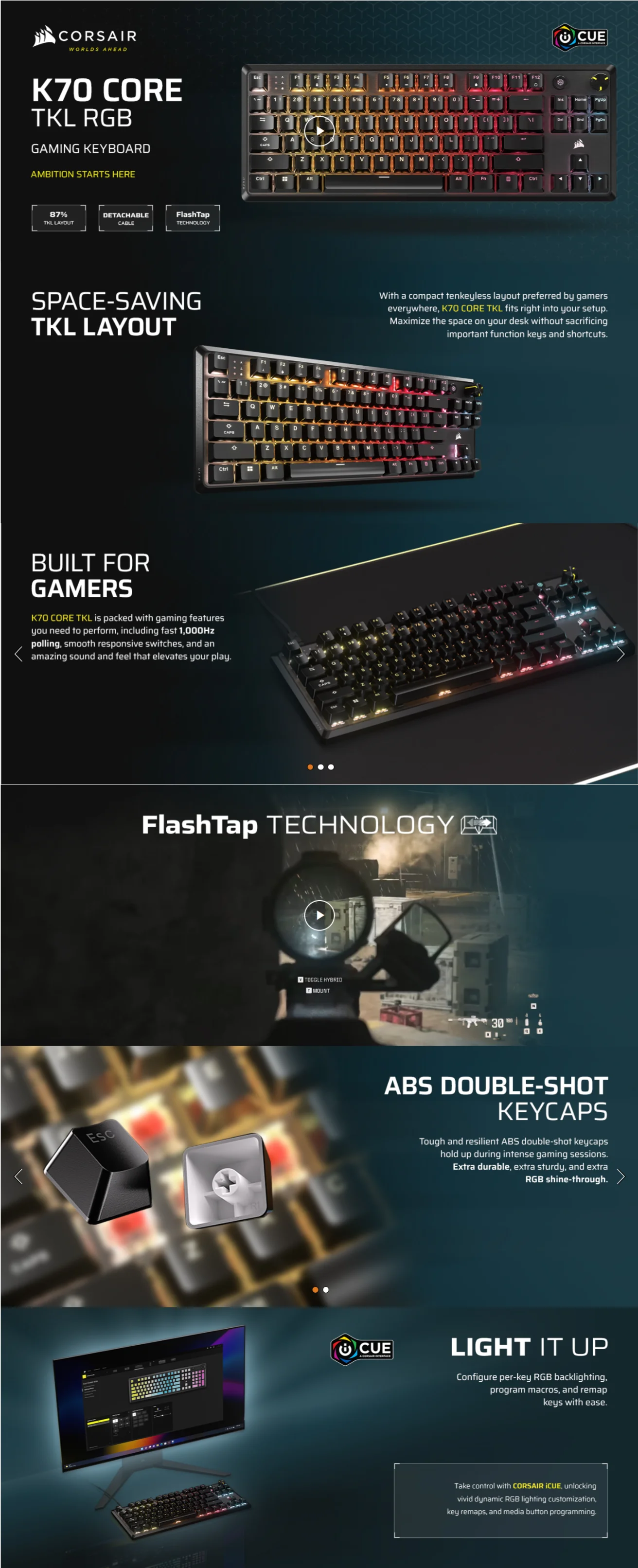 Corsair K70 CORE TKL RGB Corsair K70 CORE TKL RGB