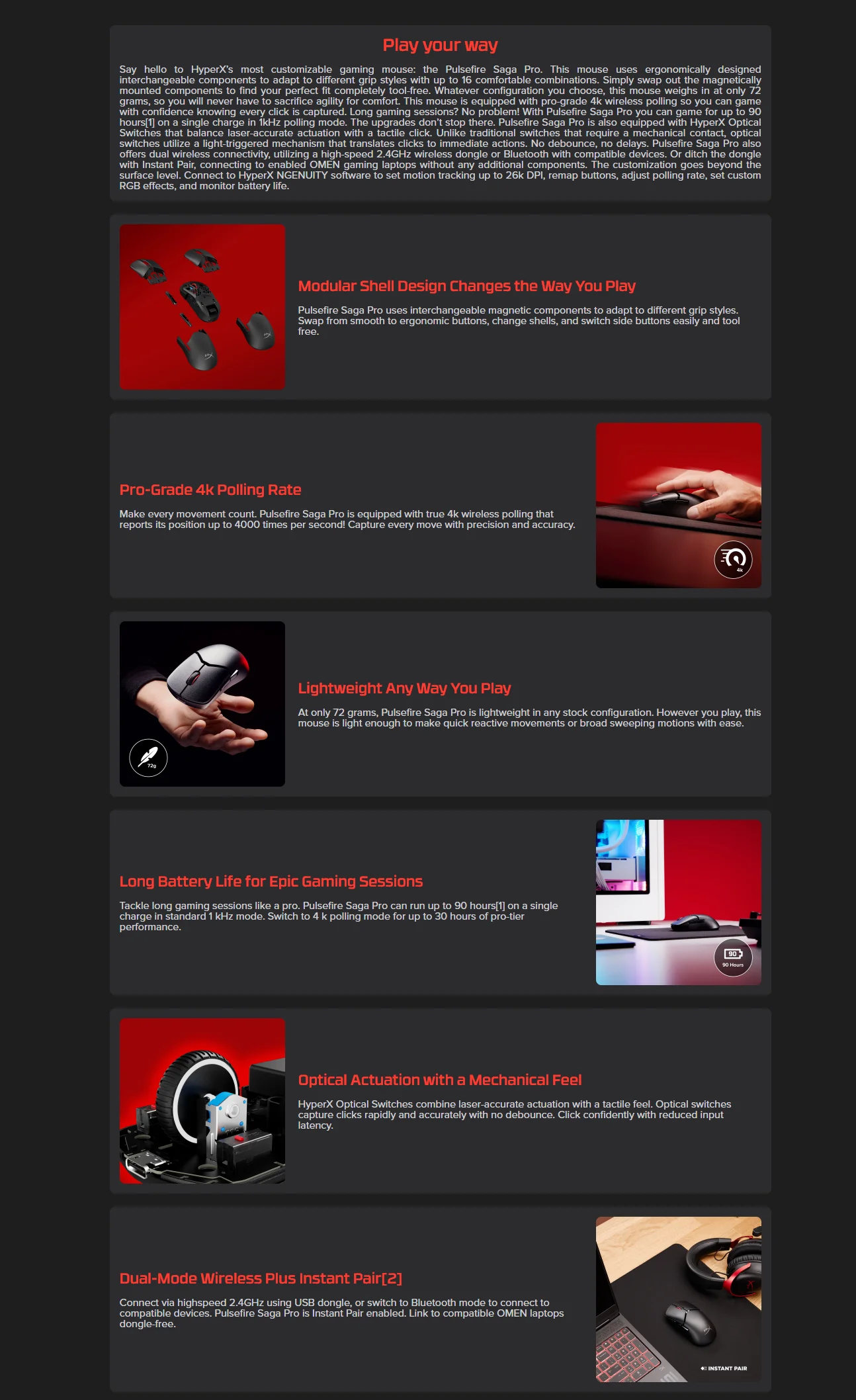 HyperX Pulsefire Saga Pro HyperX Pulsefire Saga Pro