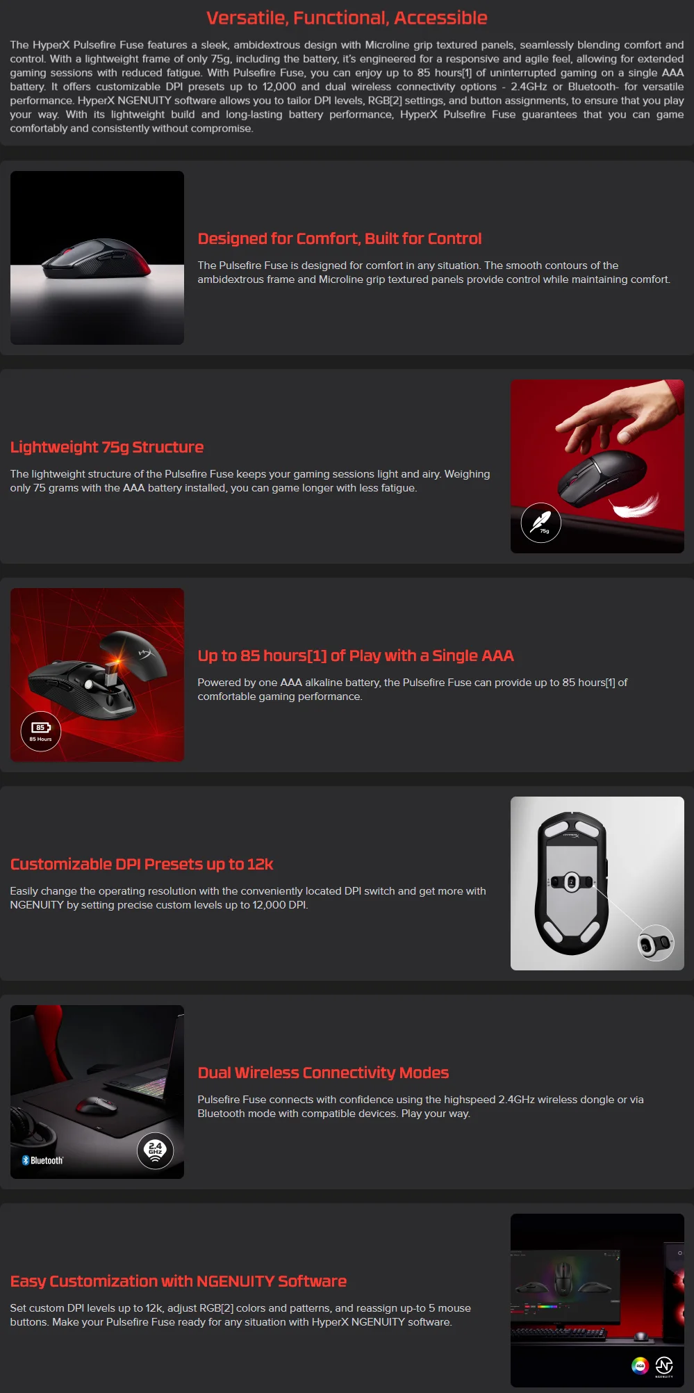 HyperX Pulsefire Fuse HyperX Pulsefire Fuse