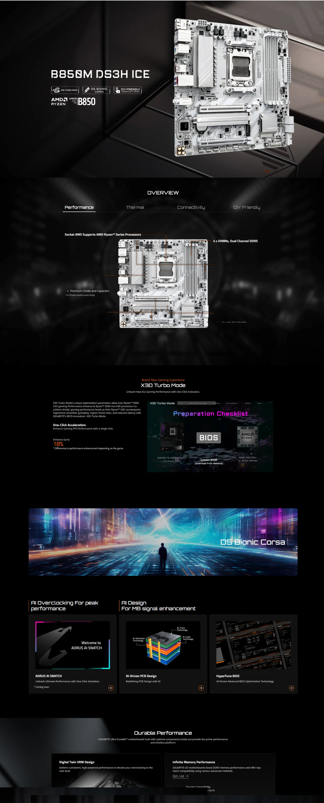 GIGABYTE B850M DS3H ICE