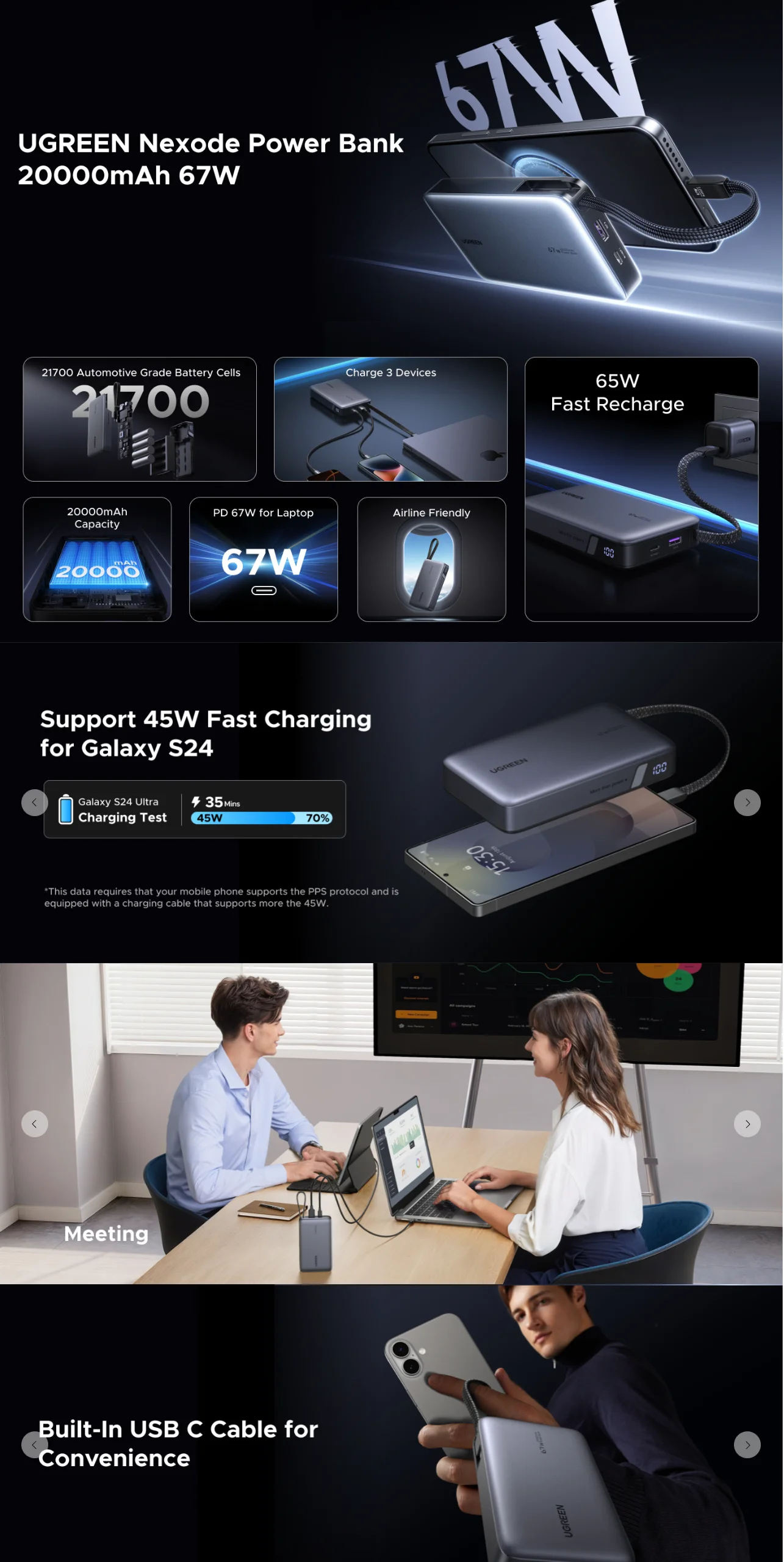 UGREEN Nexode Power Bank 20000mAh 67W