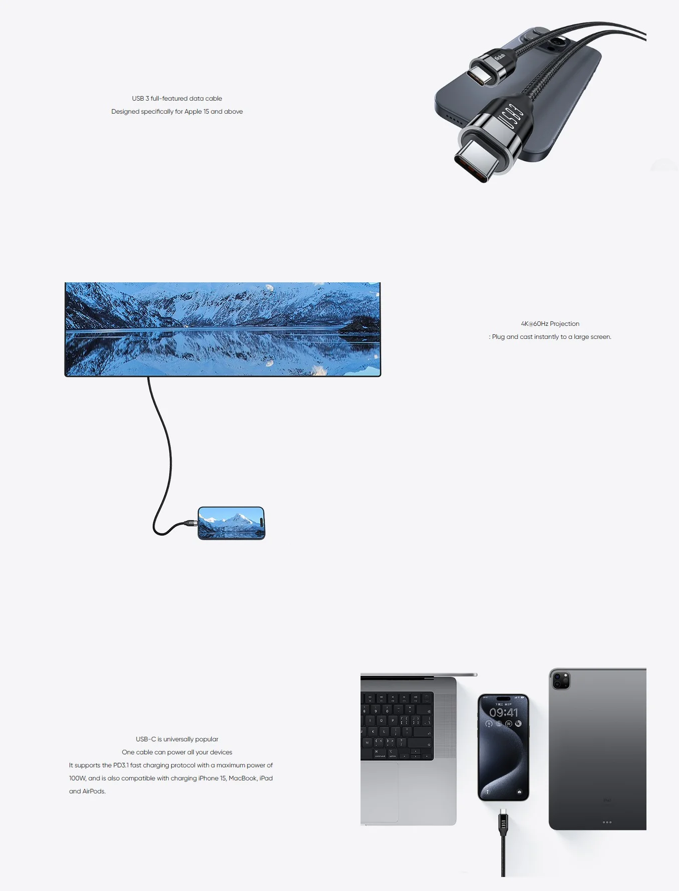 Mcdodo CA-7132 100W USB 3 Cable (1.2m) Mcdodo CA-7132 100W USB 3 Cable (1.2m)