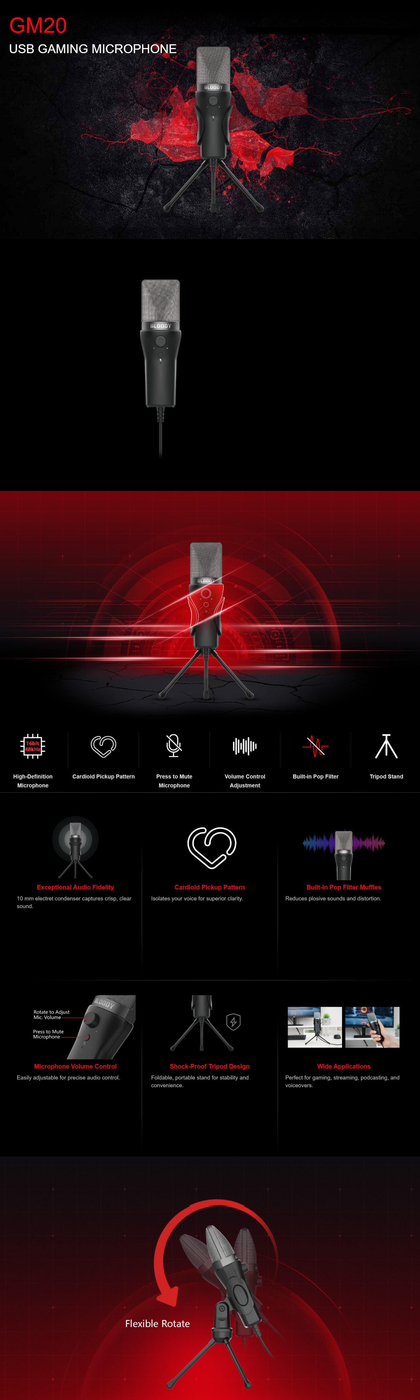 Bloody GM20 USB gaming microphone Bloody GM20 USB gaming microphone