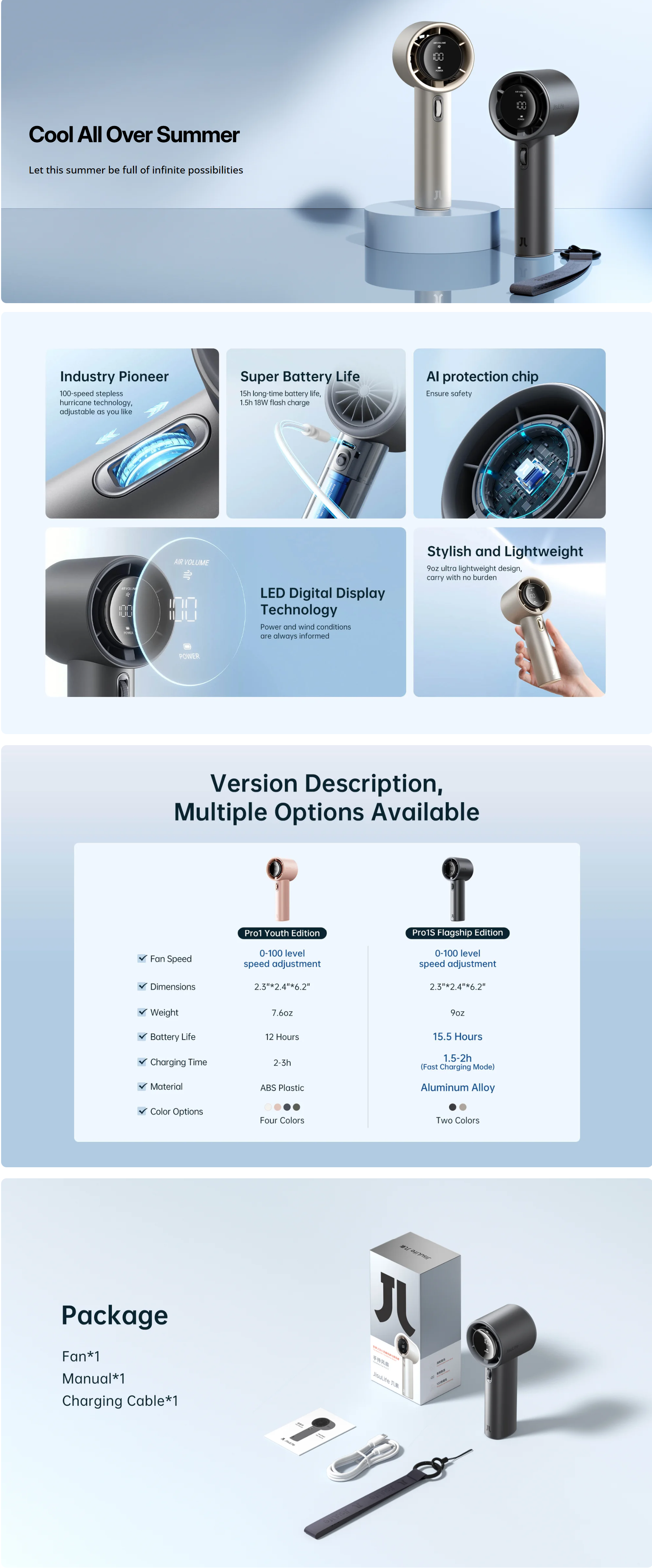 JisuLife Handheld Fan Pro1 S