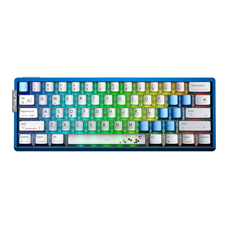 Aula AG60 Max Keyboard - Metal Blue, Metal Grey & Pearl White