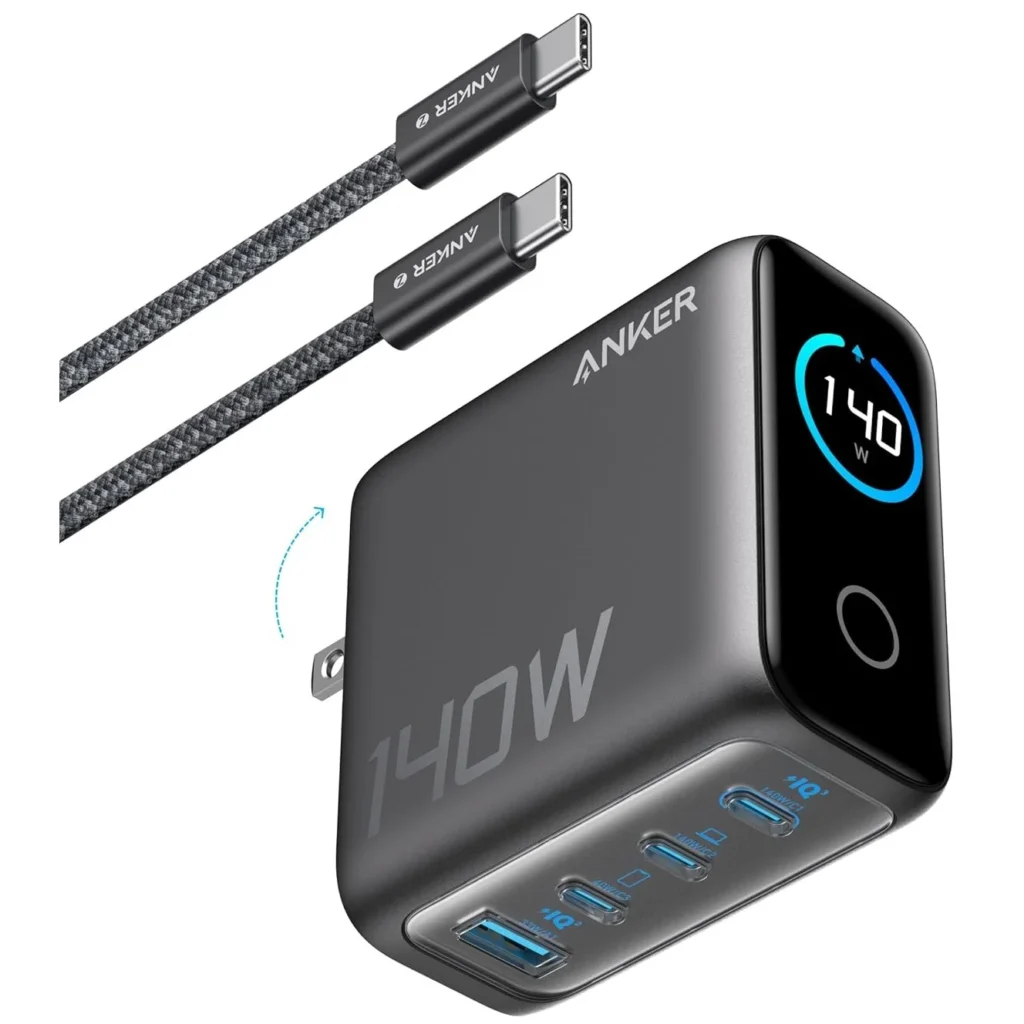 Anker Charger (140W, 4-Port, PD 3.1) with USB-C Cable - Dark Grey price in Pakistan